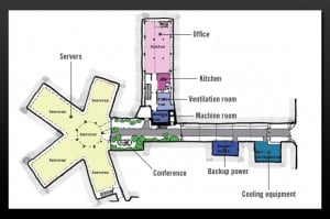 Peta yang memperlihatkan susunan data center 